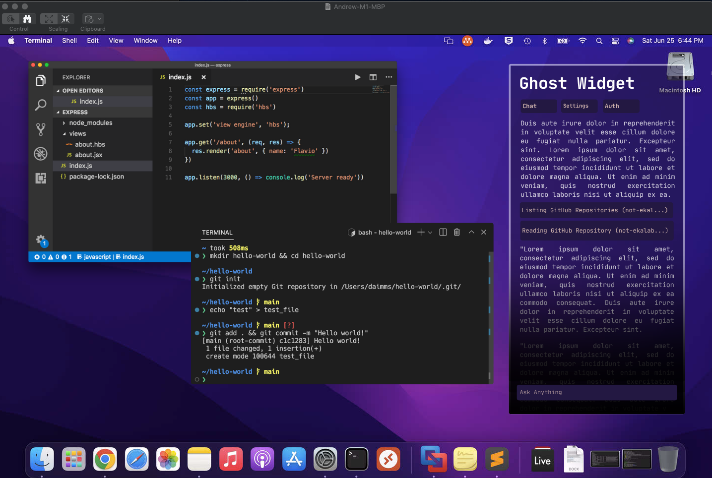 Mock-up of the Ghost Widget translucent always-on overlay
